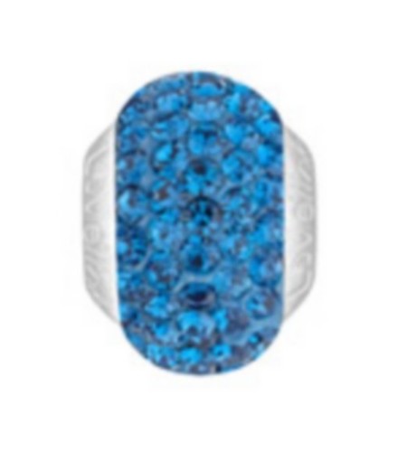 PASTICHE LOVELINKS SPACER SWAROVSKI CRYSTAL BLUE SILVER MINT TT344BLU