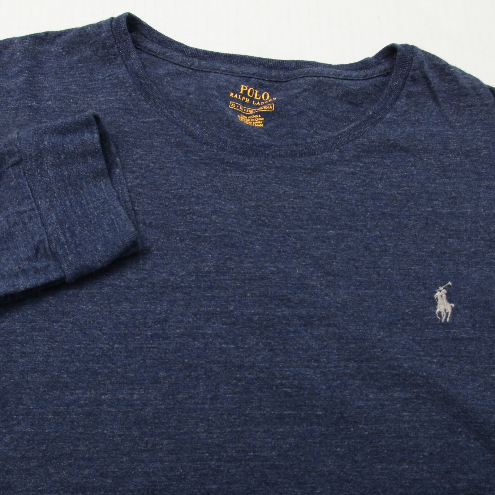 Polo Ralph Lauren camicia uomo extra large blu erica grigio pony maniche lunghe