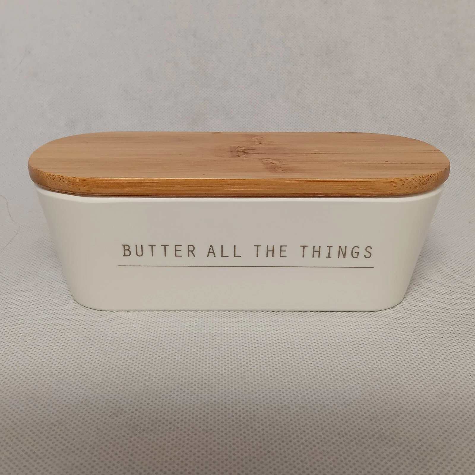 Table Craft Melamine Butter Dish Keeper Wooden Lid Butter All The Things