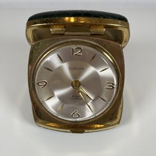 Vintage Europa 7 Jewels Reisewecker gr&uuml;nes Geh&auml;use *Beschreibung lesen*