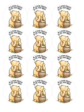 Classic Pooh baby "A little Hunny"  Edible Image rounds, Wafer paper, pre cut,