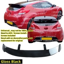 For Hyundai Veloster Gt Style Rear Trunk Window Roof Spoiler 2012-17 Gloss Black