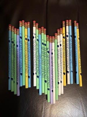 Lot Of 24 Congratulations Graduate Wooden Pencils Unsharpened