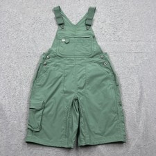 Duluth Trading Heirloom Gardening Short Overalls Women's XS Green Nylon Cargo