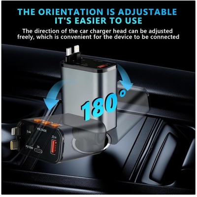 5-in-1 Fast Car Phone Charger - Bluetooth 5.3 FM Transmitter