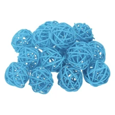 14Pcs Wicker Rattan Balls, 1.2 in Dia Rattan Decorative Balls, Sky Blue