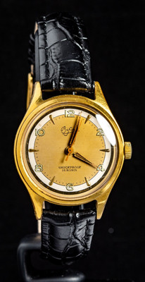 Bifora Two-Tone Dial Gold-Plated Men's Manual-Wind Watch -- Working