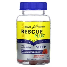 Rescue Plus, Sleep Gummies, Strawberry, 60 Gummies (2.5 mg per Gummy)