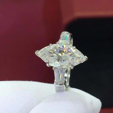2Ct Marquise Cut Lab-Created Diamond Engagement Ring 14K White Gold Plated