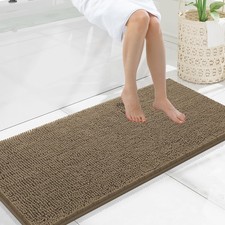 Smiry Luxury Chenille Bathroom Rugs 47x20, Extra Soft and 47'' X 20'', Camel