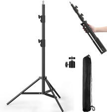Photography Light Stand, 110"/9.2Ft/280Cm Portable Reverse Folding Tripod with T