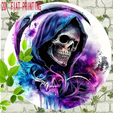 2D Flat, 1pc Vintage Eagle & Crown Aluminum Wall Plaque - Rustic 2D Circular Dec