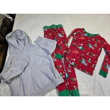 Kids Wondershop Christmas Dinosaur Pajamas Wonder Nation Gray Hoodie Set Sz 8