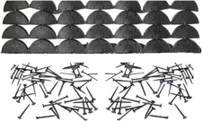 28 pcs Heel Plates Shoe Taps Rubber Tips Sole Repair Pad Black 