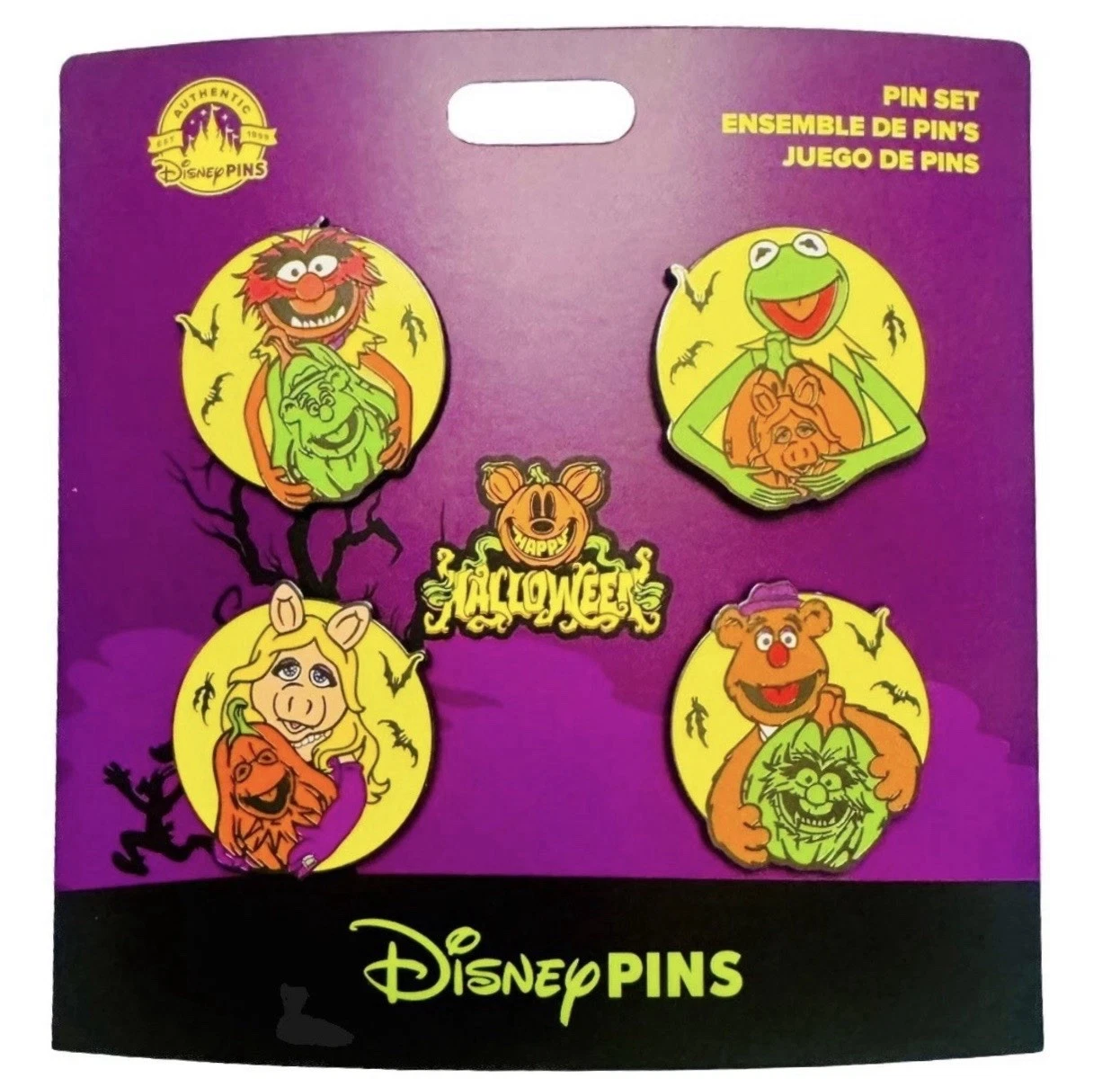 Disney Muppets Halloween Glow-in-Dark 4-Pin Set 2024 Kermit Piggy Fozzie Animal