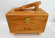 Ronson Roto-Shine Magnetic Electric Shoe Polisher Kit W/Wood Case.Works