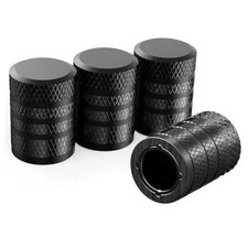 4-Piece Anodized Aluminum-Plastic Composite Tire Valve Stem Caps with Black