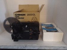 CHINON 2500GL DUAL 8mm ADJUSTABLE Speed Movie Projector in Box FOR PARTS/REPAIR