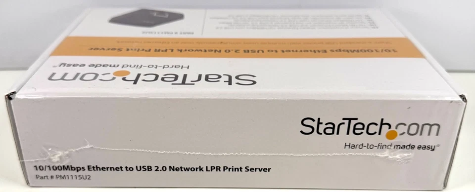 StarTech PM1115U2 10/100Mbps Ethernet to USB 2.0 Print Server New - Image 3 of 4