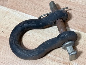 7/8" x 1-1/8 Inch D Ring Shackle 8K1 Capacity D-Ring Bow Shackle Black