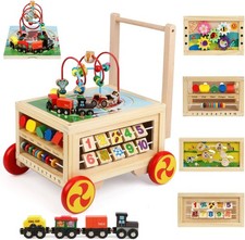 Wooden Activity Cube 7-in-1 Montessori Toys for 1 Year Old Boys Girls Education