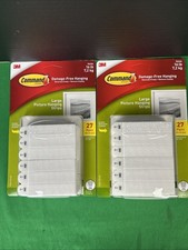 2 PK Command Large Picture Hanging Strips 27 Pairs Each Holds 16 lbs
