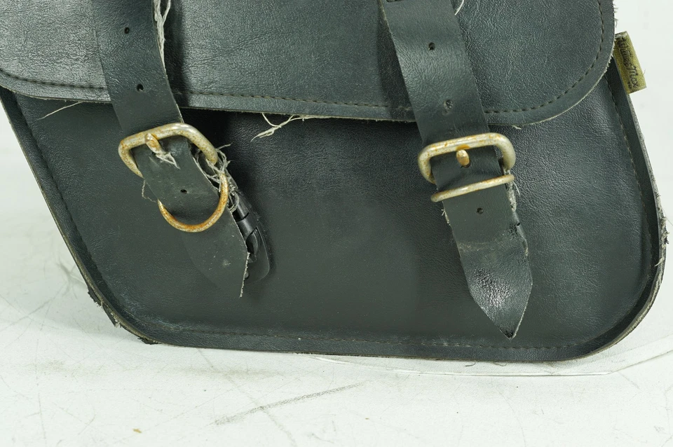 2003 Harley Sportster XL883 Hugger Rear Left Right Saddlebags Luggage Leather - Image 4 of 4