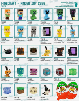 you choose - Kinder Joy MINECRAFT surprise egg figures toys BPZ 2026