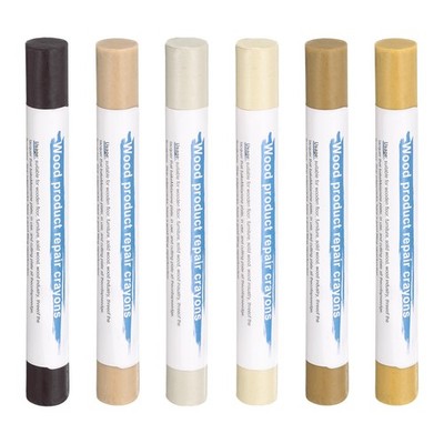 6pcs Wood Filler Sticks 6 Colors Wax Sticks Kit Brown Series