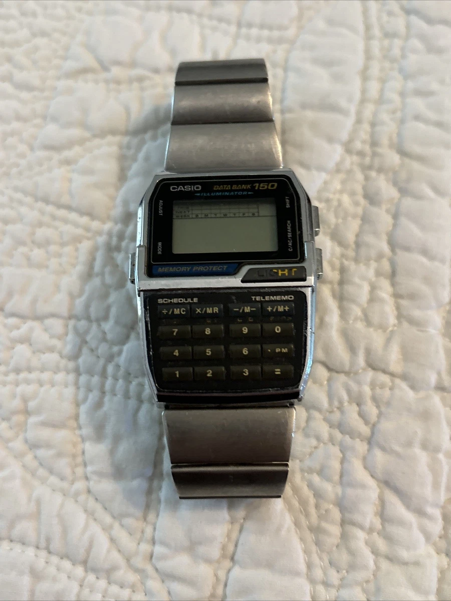 1995 Vintage Casio Data Bank 150 DBC-1500 Calculator Watch Needs