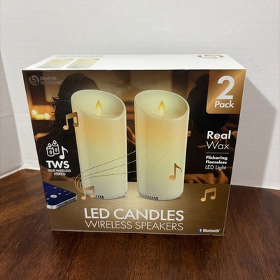 Lifestyle Advanced LED Candles Wireless Speakers TWS Bluetooth 5.3 2-Pack Real