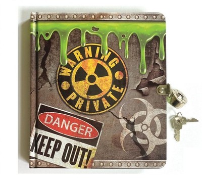 Glow in the Dark Lock & Key Diary for Kids - Radioactive Lined Pages