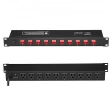 VEVOR 1U PDU,10 Outlets,Rack Mount Power Strip Fits Standard 19" Server Racks,w/
