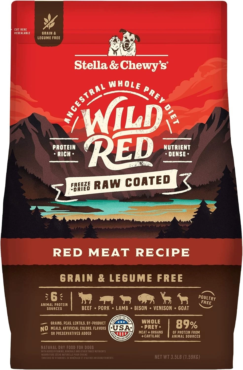 Wild Red Dry Dog Food Raw Coated High Protein Grain & Legume Free Red Meat