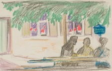 B. BURGER (1892-1968), Postkarte. Sommerl. Ga...