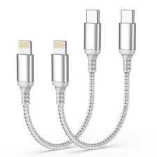 Adiceve Short USBC to Lightning Cable 6 Inch, MFi Certified 2 Pack Short USB C