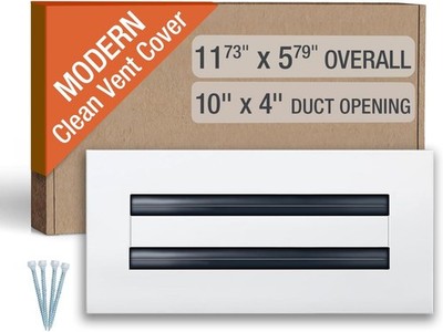 FA-STAR Clean Modern AC Vent Cover 10 x 4 (DUCT OPENING CUTOUT) - Decorative Whi
