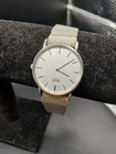 Vintage Seiko Watch Silver Mesh Band Round Face