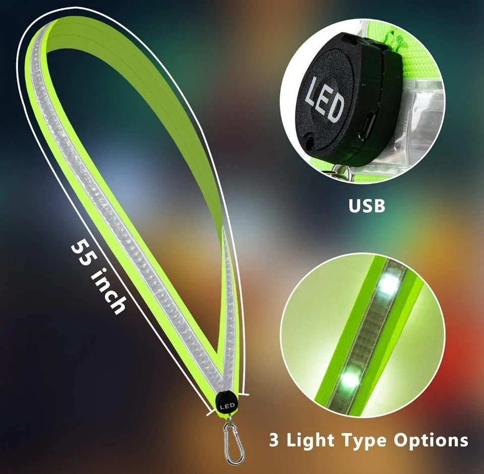 Led Night Running Gear High Visibility Led Flashing Sash Outdoor Running Cycling - Image 3 of 4