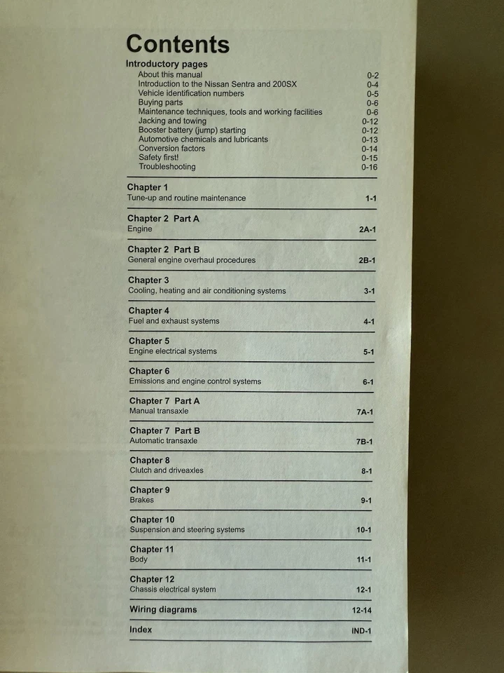 Manual de reparación Haynes Nissan Sentra, 200SX 1995-2006 72051 Foto 2 de 4