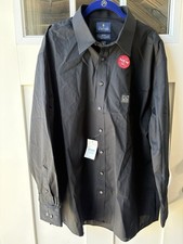 Stafford Travel Performance Super Shirt Mens Size 18 34-35 Black Regular Fit NWT