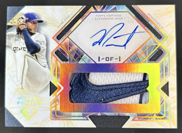 2025 Topps Diamond Icons Freddy Peralta Auto Nike Logo Patch #1/1 Brewers