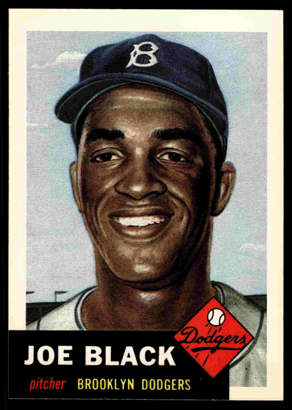 Joe Black 1991 Topps Archives 1953 #81b : Bio uses black text