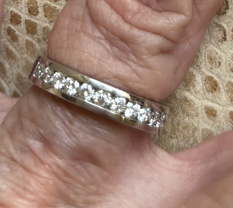 Channel Set Natural Mined Diamond Platinum Ring