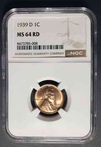 1939-D Lincoln Cent MS64 Red NGC