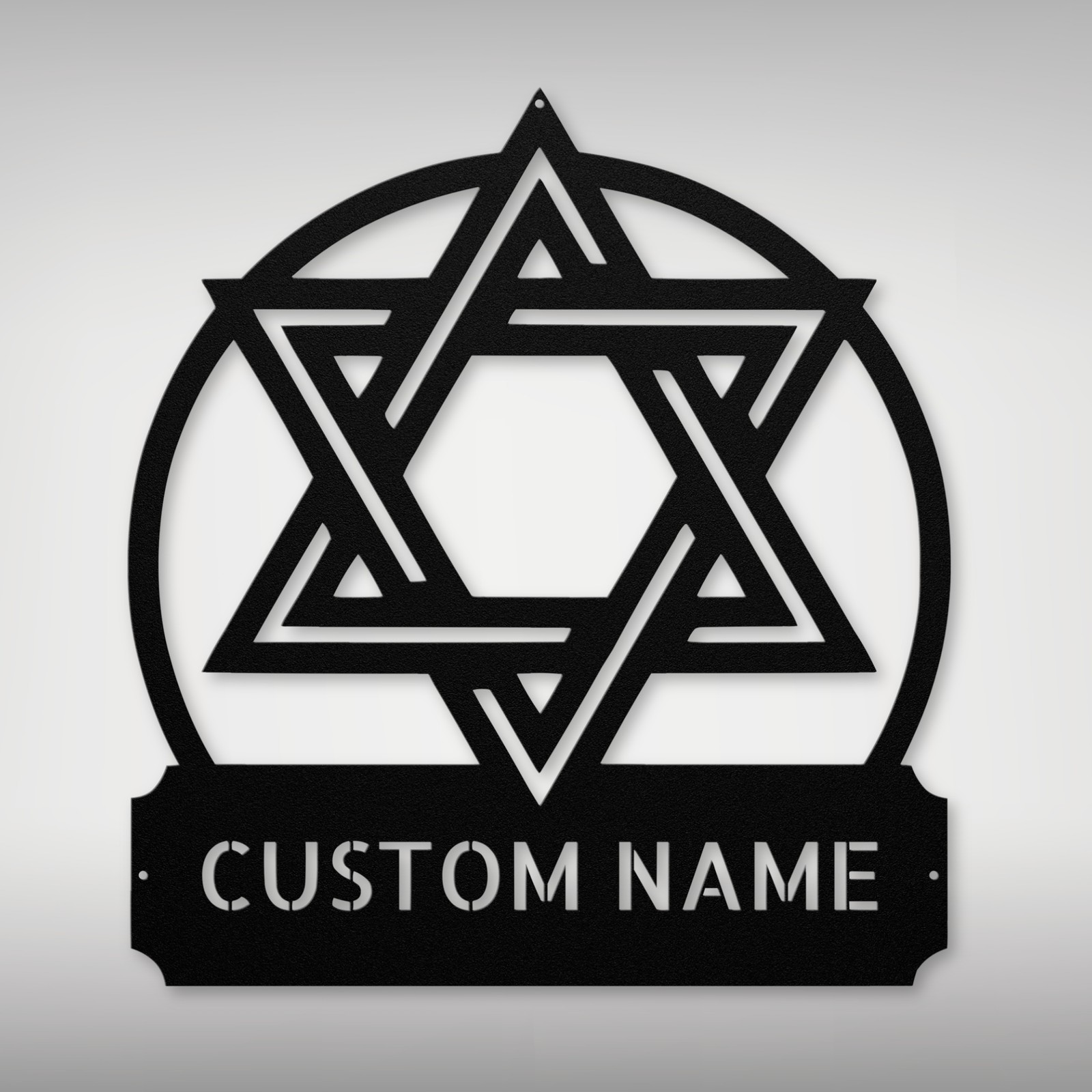 Personalized Star of David Metal Sign Custom Jewish Decor Gift for Home Office