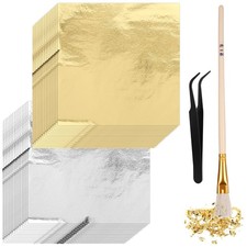 100 Pcs 5.5" X 5.5" Gold Leaf Sheets for Art Foil Paper, Gold Silver Foils ...