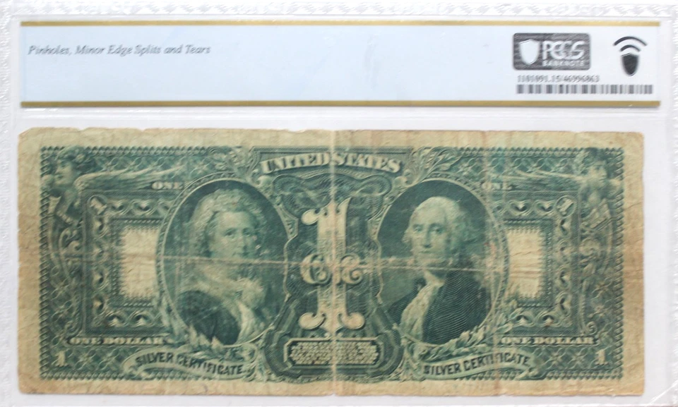 1896 $1 Dollar Silver Certificate FR 225 EDUCATIONAL NOTE, PCGS 15 SCARCER COMBO - Image 2 of 4