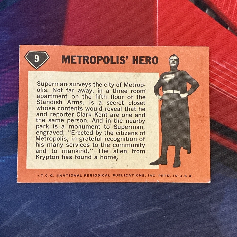 OFFER? 1966 Topps Superman #9 Metropolis’ Hero George Reeves Vintage Card - Image 2 of 4