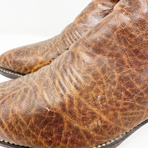 Stivali da cowboy Dan Post da uomo in pelle marrone taglia 10 D P2015 ricamati in camoscio - Foto 5 di 14